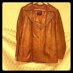 TWO FOR $10-Brown Authentic Leather Jacket